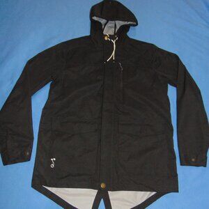 GRASSROOTS CALIFORNIA HOODED FISHTAIL RAIN PARKA LARGE